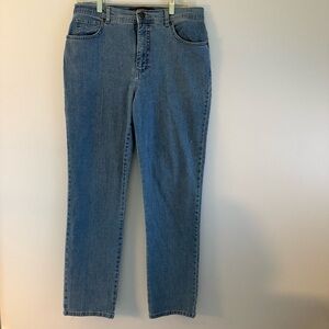 Gloria Vanderbilt  Denim Jeans Size 12 Average Straight Leg High Rise Med Blue